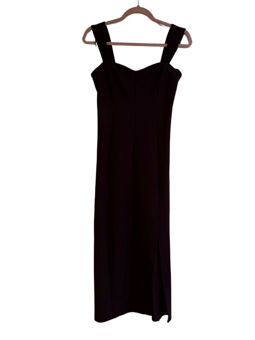 Abercrombie NWT Black Sweetheart Midi Dress Slit Sz M